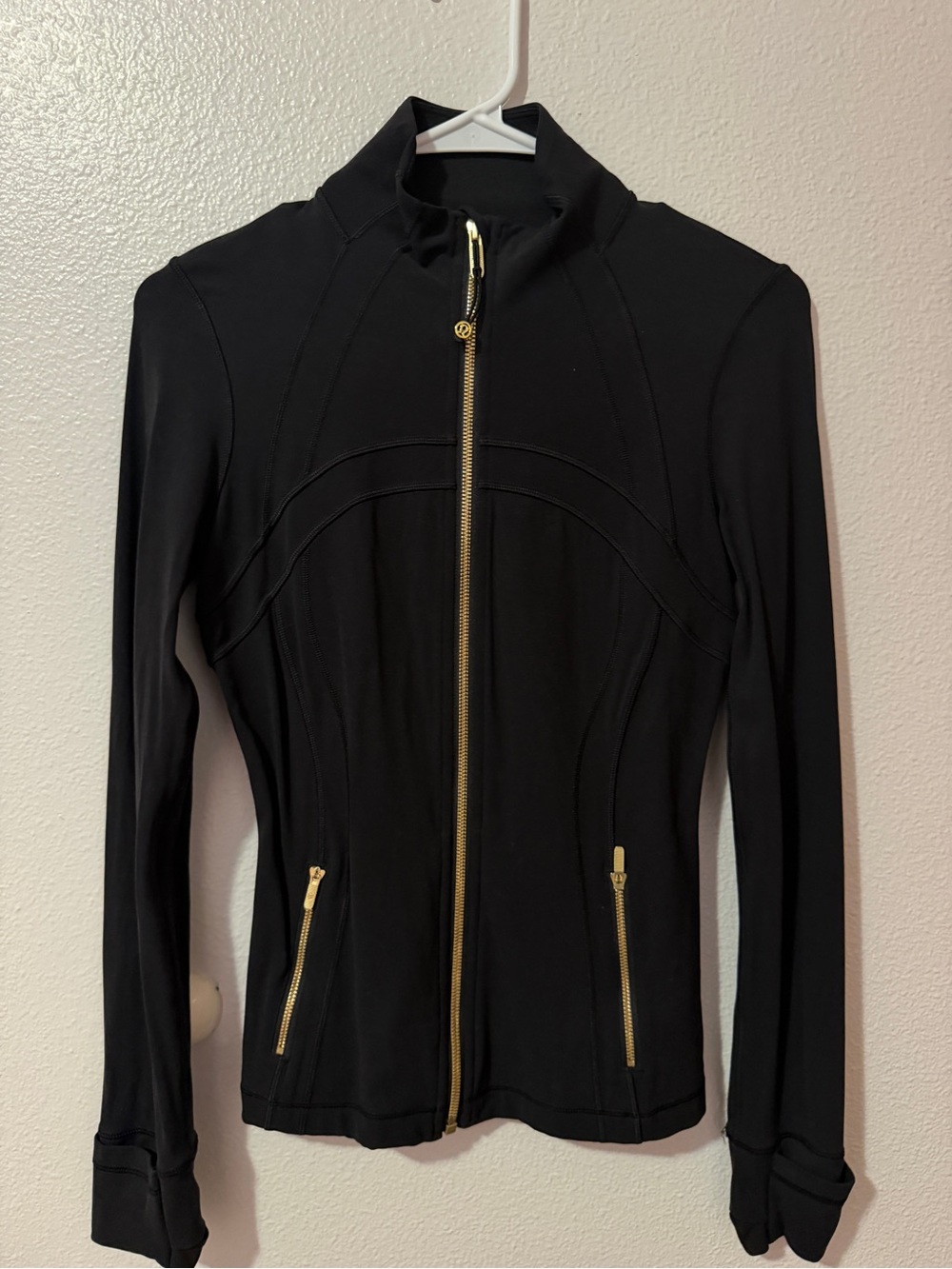lululemon athletica Black Zip-Up Jacket with Gold Zipper